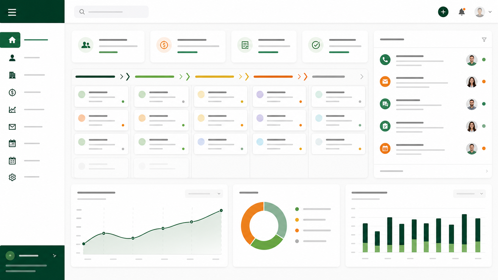 Custom CRM software demo screen