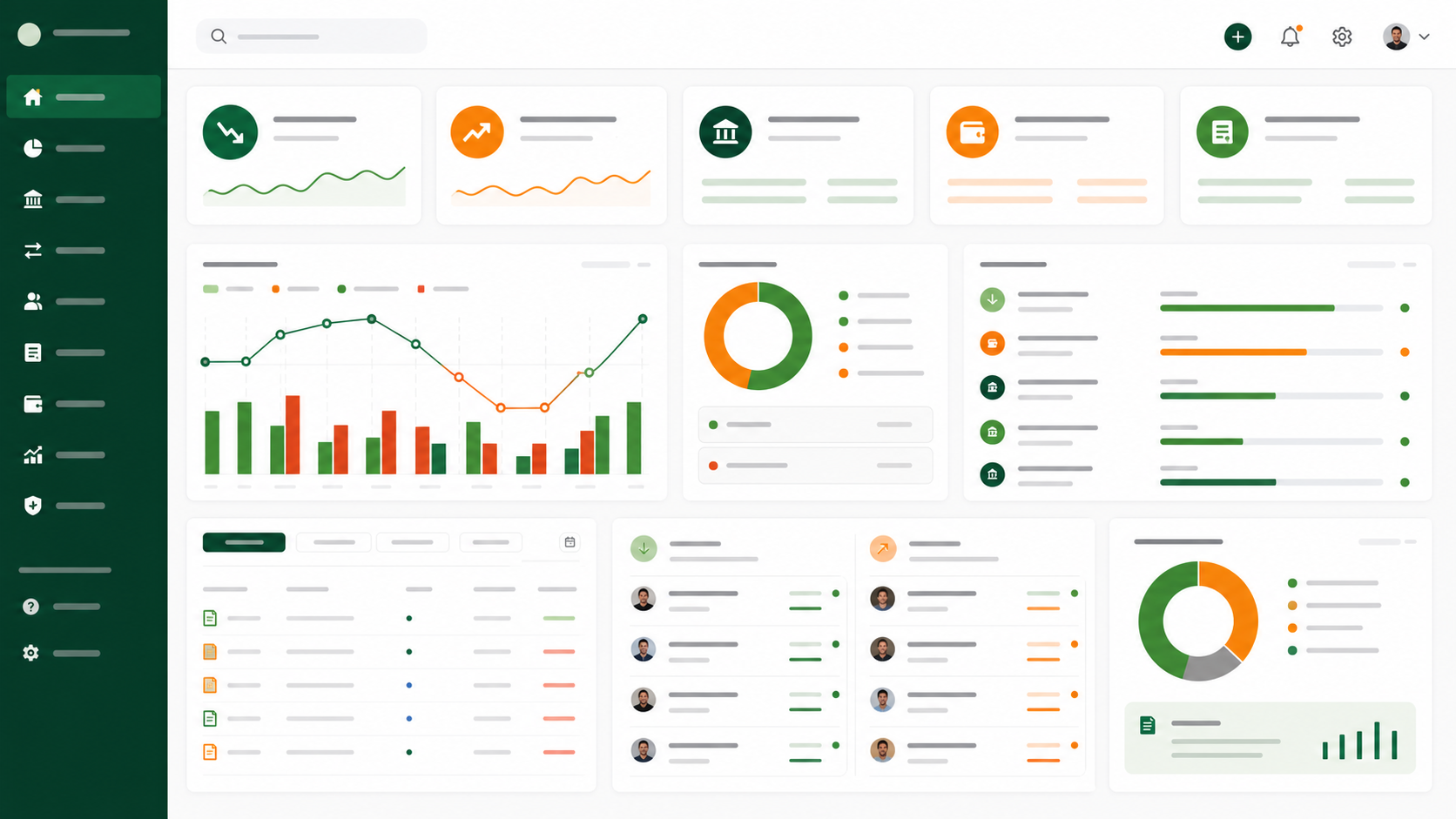 Finance Management software demo screen